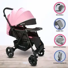 BAMBINO - Coche Cuna Reversible Para Bebés «ENNA» Pink