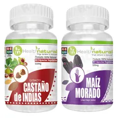 HEALTHNATURAL - CASTAÑO INDIAS 500MG + MAIZ MORADO 500MG