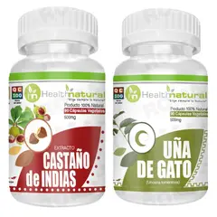 HEALTHNATURAL - CASTAÑO DE INDIAS + UÑA DE GATO 500MG