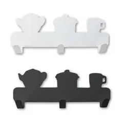 GENERICO - Set x2 Perchas Metálicas Resistentes con Diseño de Ollas y Tazas