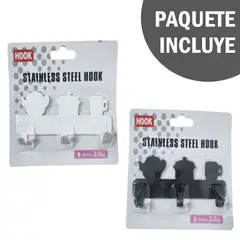 GENERICO - Set x2 Ganchos Adhesivos de Metal para Cocina
