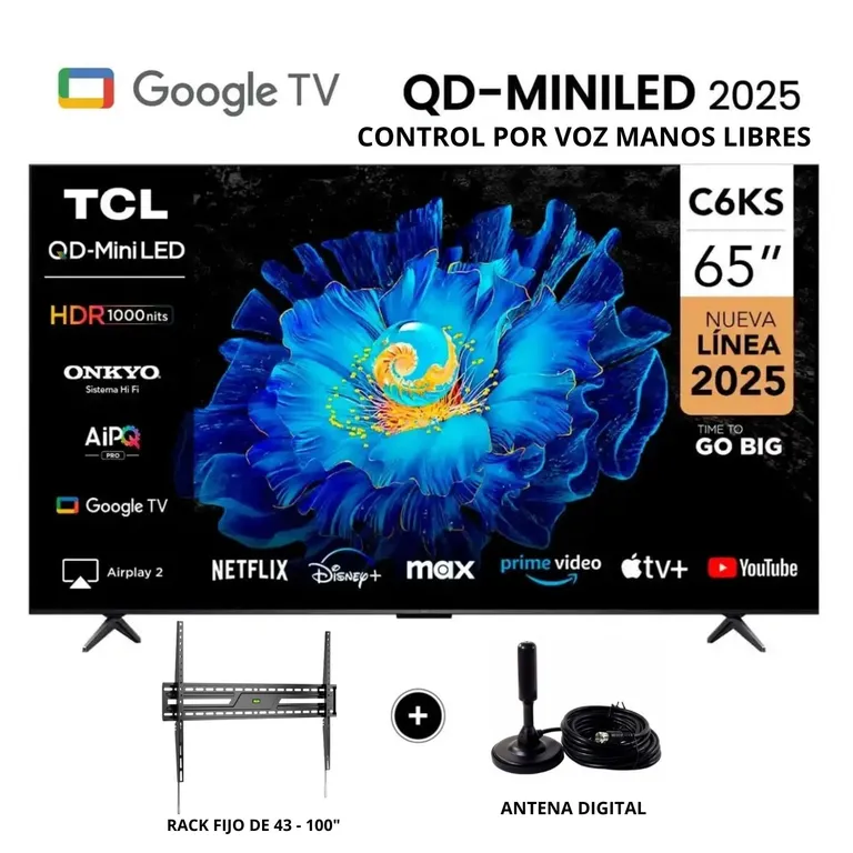 Televisor QD Mini LED 65" UHD 4K Smart Google TV 65C6KS - Nu