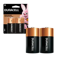 DURACELL - Pilas D x2 Unid 15V Zinc Carbón Linterna Juguetes Radio