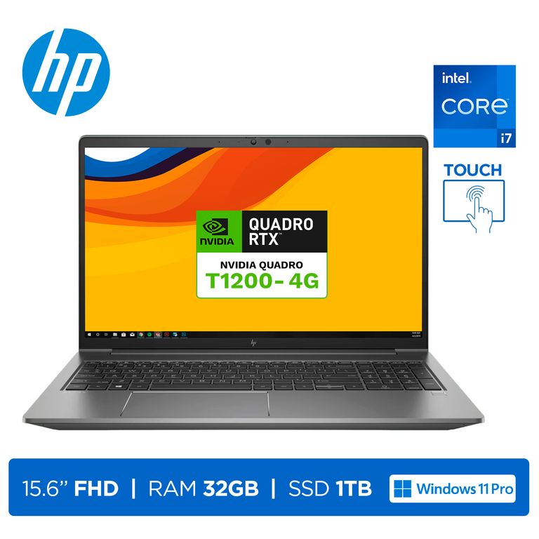 Laptop ZBook Power G8 i7-11850H RAM32GB SSD1TB Video T1200 4GB 15.6 FHD Touch W11P Silver