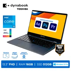 TOSHIBA - Laptop Dynabook Portege X30L i5-1145G7 RAM16GB SSD512GB LED 13.3 FHD Touch W10P Blue