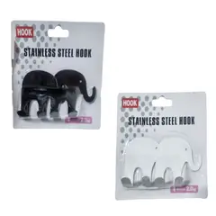 GENERICO - Pack x4 Percheros Adhesivos de Metal para pared diseño elefante