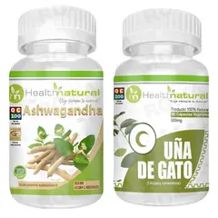 HEALTHNATURAL - ASHWAGANDHA 500MG + UÑA DE GATO 500MG