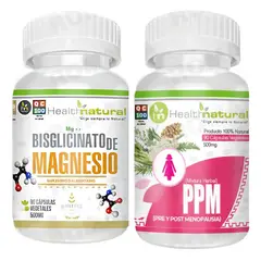 HEALTHNATURAL - BISGLICINATO MAGNESIO + PPMPRE Y POST MENOPAUSIAHEALTHNATURAL