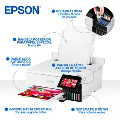 EPSON - Impresora ET-8500 Impresión CD-DVD Touch 43 WiFiRJ45White