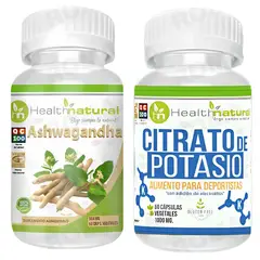 HEALTHNATURAL - ASHWAGANDHA + CITRATO DE POTASIO 1000MG