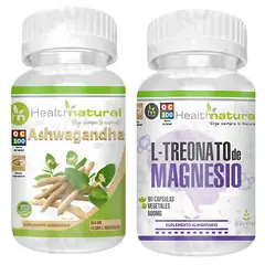 HEALTHNATURAL - ASHWAGANDHA + L-TREONATO DE MAGNESIO 500MG