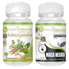HEALTHNATURAL - ASHWAGANDHA 500MG + MACA NEGRA 500MG