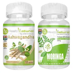 HEALTHNATURAL - ASHWAGANDHA 500MG + MORINGA 500MG