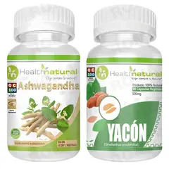 HEALTHNATURAL - ASHWAGANDHA 500MG + YACÓN 500MG