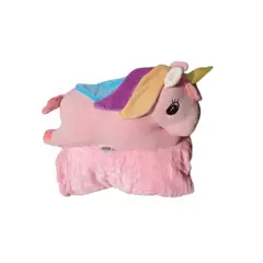 GENERICO - PELUCHE MANTA CON DISEÑO DE UNICORNIO