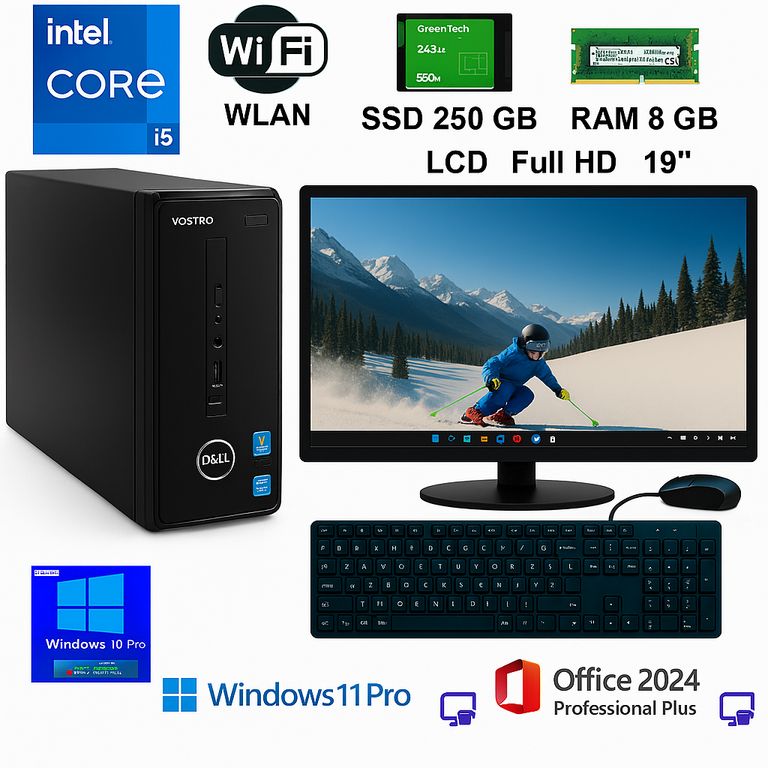 Computadora completa D06S I5, RAM 8GB, SSD 250GB+ Windows 11P y Office 2024 PP