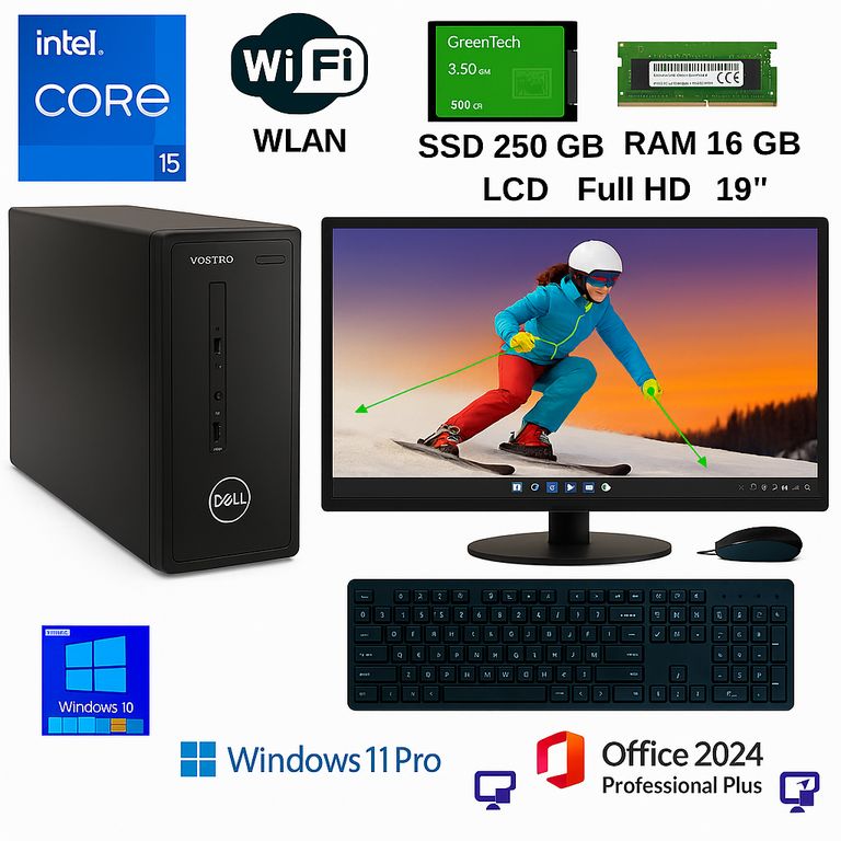 Computadora completa D06S I5, RAM 16GB, SSD 250GB+ Windows 11P y Office 2024 PP