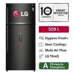 LG - Refrigeradora Top Freezer 509L HYGIENE FRESH GT51SGD - Negro Acero