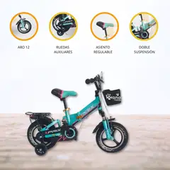 BABYGO - Bicicleta Plegable de Aluminio para Niños «PRIX» light blue