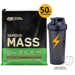 OPTIMUN NUTRITION - SERIOUS MASS 12LB CHOCOLATE + SHAKER - GANADOR MASA