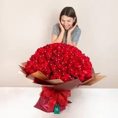 GENERICO - RAMO BUCHÓN 500 ROSAS CON PERLAS