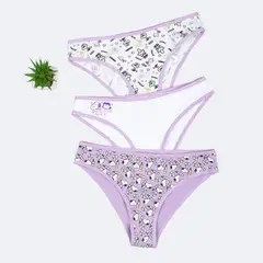 PIONIER - Trusas Tripack Jersey Full Lycra Mujer Iriel-Snoopy