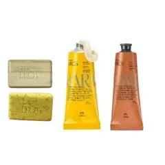 NATURA - 2 Crema para manos maracuya y castaña y 2 jabones ekos