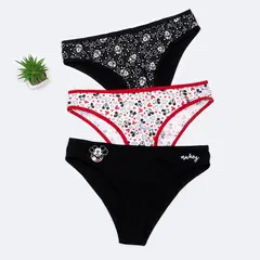 PIONIER - Trusas Tripack Jersey Full Lycra Mujer Mikey-Disney