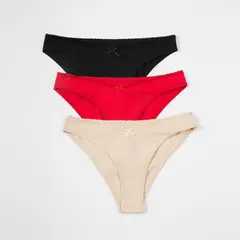 SQUEEZE - Trusas Tripack Jersey Full Lycra Mujer Alamea