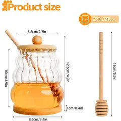 GENERICO - Frasco de cristal para miel de 400 ml