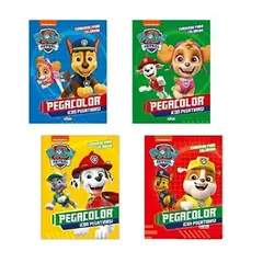 GENERICO - Paw Patrol - Cuaderno para Colorear - Pegacolor con pegatinas -uno al azar-