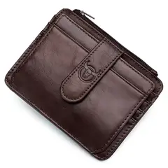 BULLCAPTAIN - Billetera Tarjetero Cuero Con Bloqueo Rfid Cuero