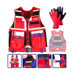 EMTOP - Chaleco Porta Herramientas Reflectante 14 Bolsillos