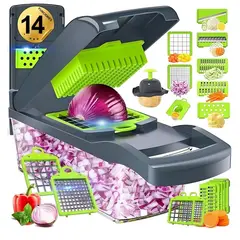 GENERICO - Picador de Verduras Multifuncional 16 Piezas Cortador 14 en 1