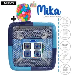 GENERICO - Corral para Bebes Plegable Mika Niño +Pelotas 100pc