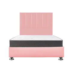 GENERICO - Combo Cama tapizada Luzia - Queen Rosado + colchón semiortopédico