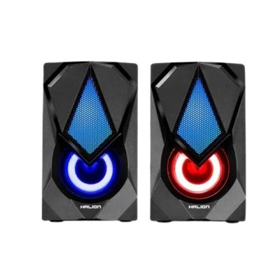 Parlante Gamer Marca 2.0 USB Modelo HA-S252 Diamante, RGB, Jack 3.5mm, 12Watts
