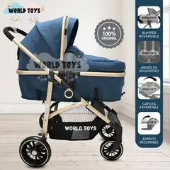 BABY - Coche Cuna Moisés de Lujo «CARRI DELUXE» Blue