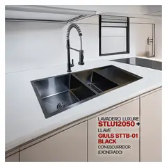 STONE - COMBO LAVADERO LUXURE STLU12050 + LLAVE GIULS STTB-01 CON ESUCRRIDOR
