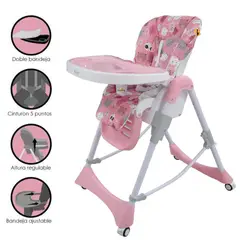 EBABY - Silla de Comer Graduable LORI PINK