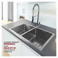 STONE - COMBO LAVADERO PREMIUM STPR7845 + LLAVE GIULS STT-01 CON ESCURRIDOR
