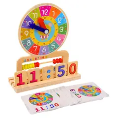 GENERICO - RELOJ Y HORARIO EDUCATIVO DE MADERA - JUEGO DIDÁTICO