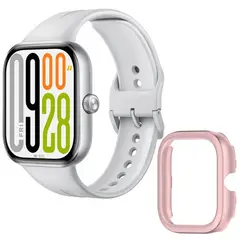 XIAOMI - Redmi Watch 5 Silver + Protector Bumper Rosa