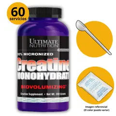 ULTIMATE NUTRITION - CREATINA 300gr - CUCHARA MEDIDORA Y GEL ANTIHUMEDAD