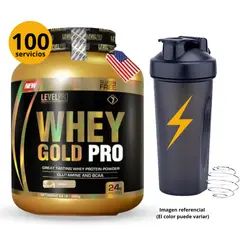 LEVEL PRO - WHEY GOLD PRO DE 3kg VAINILLA CON SHAKER - PROTEÍNA WHEY