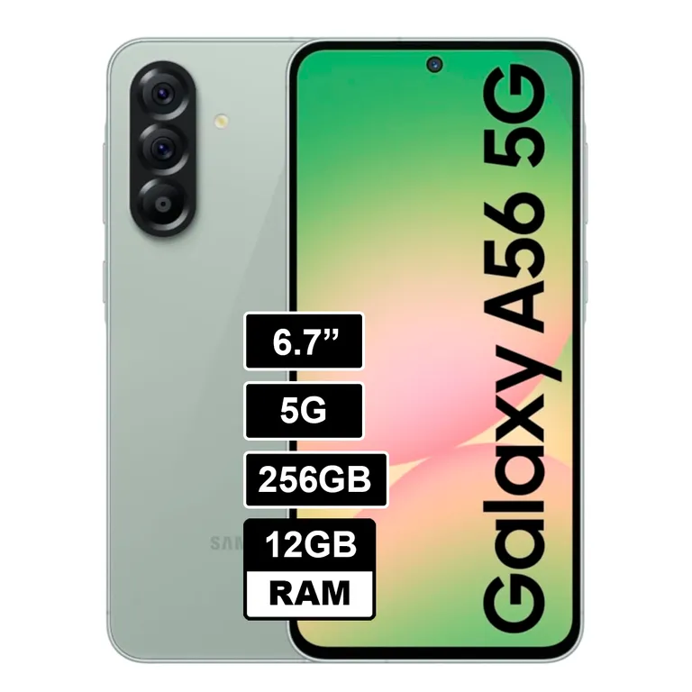 Celular Galaxy A56 5G 256GB 12GB RAM cámara principal 50MP frontal 12MP Olive