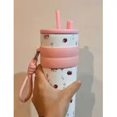 GENERICO - Vaso térmico reutilizable de acero inoxidable para café helado caliente rosa
