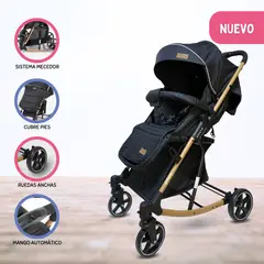 BABY HAPPY - Coche Cuna Mecedora para Bebés »MADRID» Black