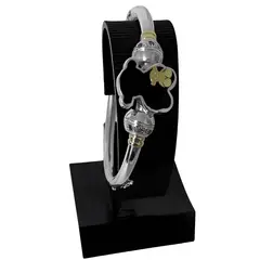 GENERICO - Pulsera Puñera Oso Lamina Oro 18k Regalo Novia Mamá Plata 950