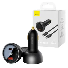 BASEUS - Cargador de Auto Carga Rápida 140 W PD 3.1 + Cable 1 M